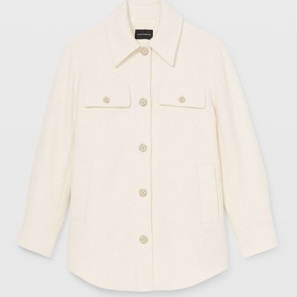 Club Monaco Cream Shirt Jacket, Size Small - Picture 5 of 5